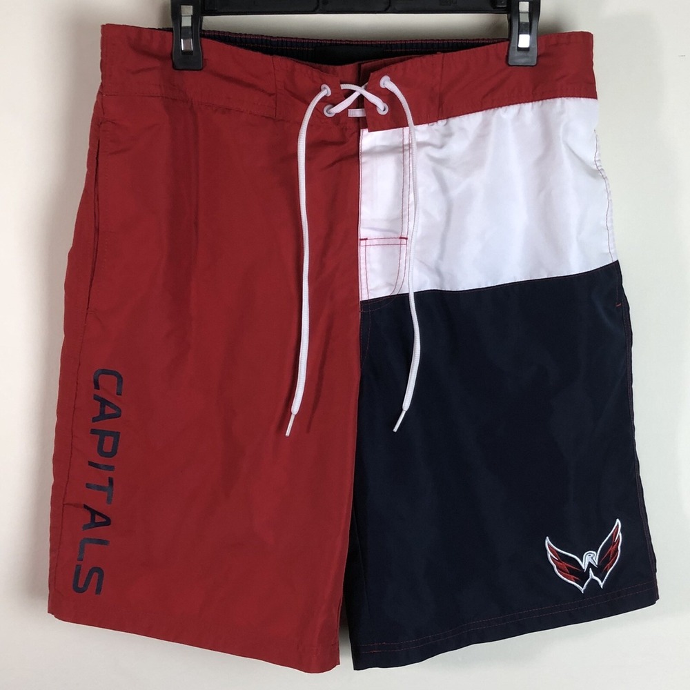 Washington Capitals G-III NHL Swim Trunks Board Shorts Mens Red Navy White Sz L